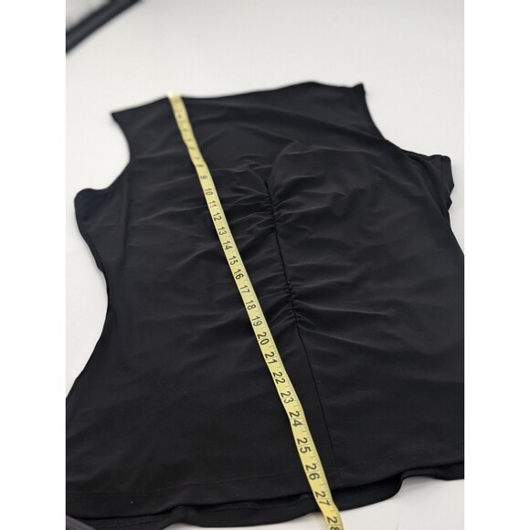 Bali Vintage Rouged Black Sweetheart Neck Sleeveless Stretch Blouse Size Large - Picture 7 of 7